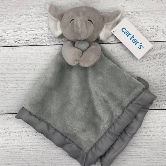 Carter's Other - New Carter's Gray Elephant Baby Security Blanket Lovey Nunu Grey Satin Trim